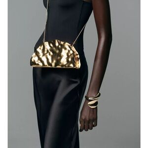 Zara Shimmering Gold Wristlet